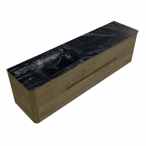 Mondiaz CIRO-DLUX Ensemble de meubles de salle de bains - 180x45x50cm - Lavabo solid surface Lava - 1 vasque à gauche - 1 trou de robinet - 4 tiroirs - Dusk SW1533066