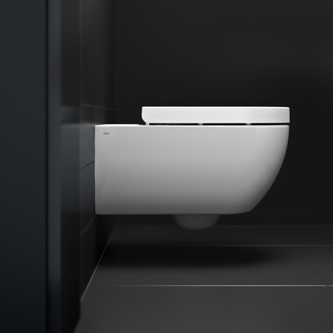 Clou New Hammock hangtoilet – spoelrandloos – diepte 54,5 cm – met softclose zitting – mat wit SW1442473