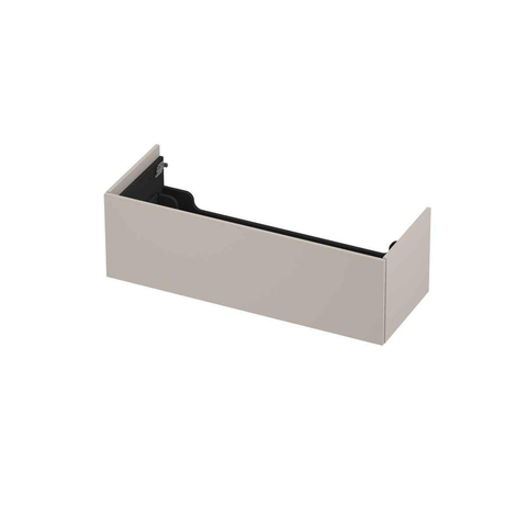 INK P2O Meuble sous-lavabo - 120x45x37.6cm - 1 tiroir - push 2 open - façade rapportée droite - MDF laqué gris cachemire mat SW798163