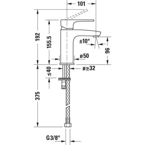 Duravit B.1 1 greeps wastafelmengkraan - 137x42x155mm - hoogglans chroom SW420696