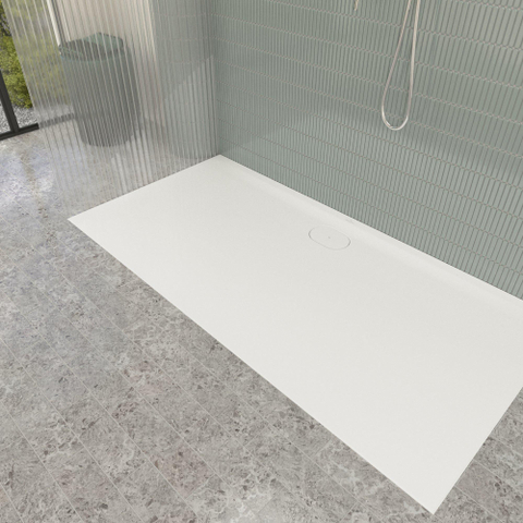 Villeroy & Boch Ecora douchebak - 180x90x3.5cm - afvoer lange zijde - white alpine (wit) SW1559003