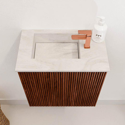 Mondiaz JOYA-DLUX Meuble de toilette 40cm - couleur Ruby - Vasque FAYE position Gauche 1 trou de robinet couleur Ostra. SW1423743