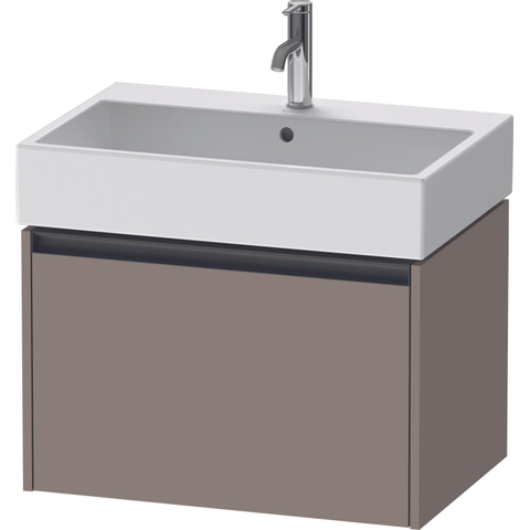 Duravit Ketho.2 Wastafelonderbouwkast - met 1 lade - 68.4x46x44cm - met greep antraciet - basalt mat SW772206