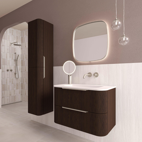INK SP30 miroir – 40 x 40 cm – LED indirecte tout autour – chauffage de miroir – Inox brossé SW956199