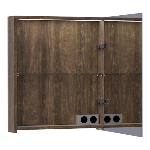 BRAUER Impress Deluxe Armoire de toilette 59x70x15cm éclairage intégré rectangulaire 1 portes pivotantes MFC Grove SW371785