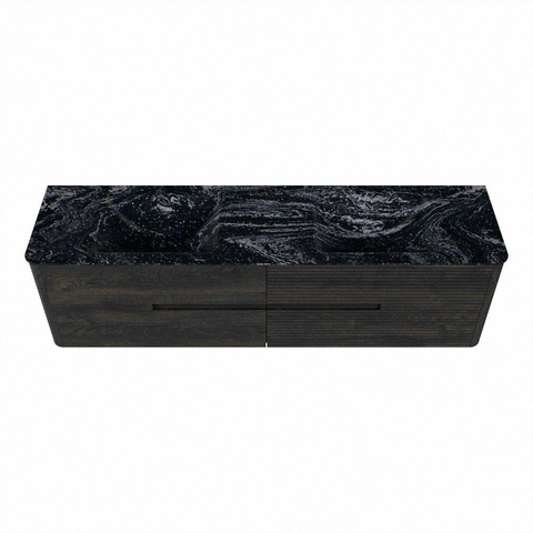 Mondiaz CIRO-DLUX Ensemble de meubles de salle de bains - 180x45x50cm - Lavabo en solid surface Lava - 2 vasques double - 2 trous de robinet - 4 tiroirs - Shadow SW1532495