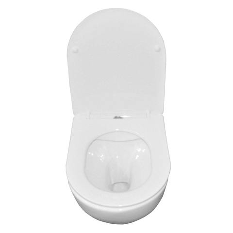 Xellanz Nibiru hangtoilet – compact – Rimless – 36 x 48 cm – met softclose zitting quickrelease – glans wit SW962778