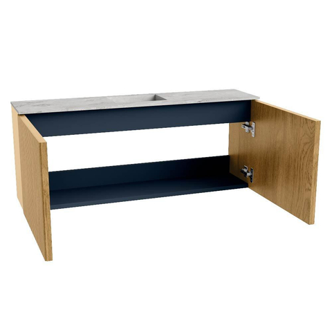 Mondiaz JOYA-DLUX 100cm meuble de toilette - couleur Chêne - Vasque FAYE position Milieu Sans trou de robinet couleur Glace SW1421999