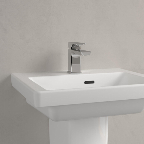 Villeroy & Boch Subway 3.0 fontein - 50x40x14.5cm - met 1 kraangat en overloopgat CeramicPlus - Stone White (mat wit) SW701527