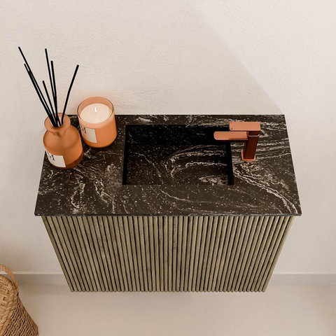 Mondiaz JOYA-DLUX 50cm toiletmeubel - kleur Dusk - Wastafel FAYE positie Rechts 1 kraangat kleur Lava. SW1423218