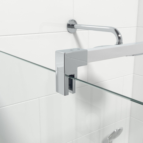 Van Marcke Douche à l'italienne 80x200cm verre de sécurité bande satinée anti-calcaire chrome SW238192