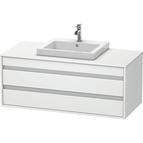 Duravit Ketho Meuble sous-lavabo avec 2 tiroirs l'un sous l'autre pour 1 lavabo encastrable 120x42.6x55cm blanc 0300731