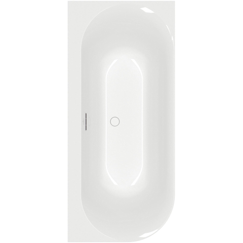 Villeroy & Boch Loop & Friends kunststof - inbouw duobad acryl back to wall oval - 180x80x47cm hoekuitvoerin - glans wit SW762299
