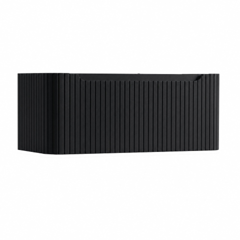 H&R Badmeubelen Juice Wastafelonderkast - 100x45x40cm - afgeronde hoeken - 3D-front - 1 lade - geïntegreerde greep - zwart mat SW1259186
