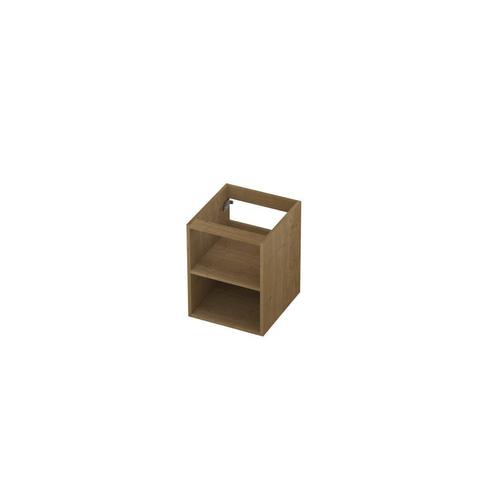 INK Fineer Badkameronderkast - 40x45x52cm - open regaal - 2 laden - greeploos - fineer natur SW493419