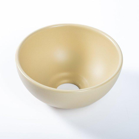 QeramiQ Dely Waskom - 20x20x9cm - rond - keramiek - beige OUTLETSTORE STORE42779
