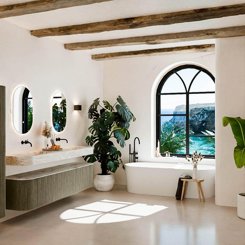MONDIAZ THOR-DLUX 200cm meuble de salle de bains arrondi gauche + droite couleur Shadow avec 2 tiroirs et 2 portes. Vasque suspendue CLOUD Double sans trou de robinet couleur Frappe. SW1467019