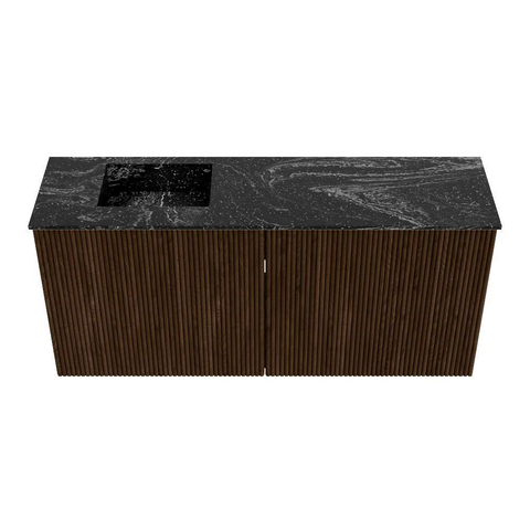 Mondiaz JOYA-DLUX 90cm meuble de salle de bains WC - couleur Walnut - Vasque FAYE position Gauche 1 trou de robinet couleur Lava. SW1422429