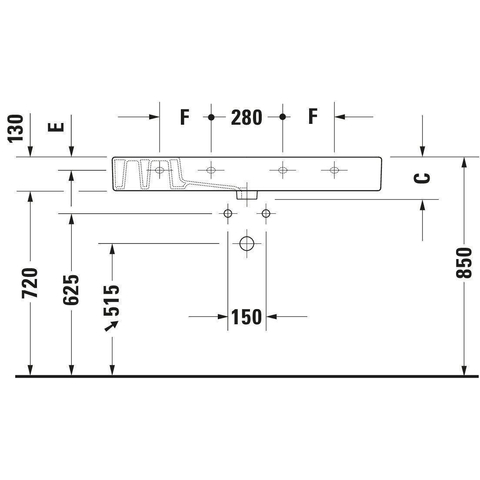 Duravit Vero Meubelwastafel - met kraangat - met overloop - 85x49cm - wit 0291349