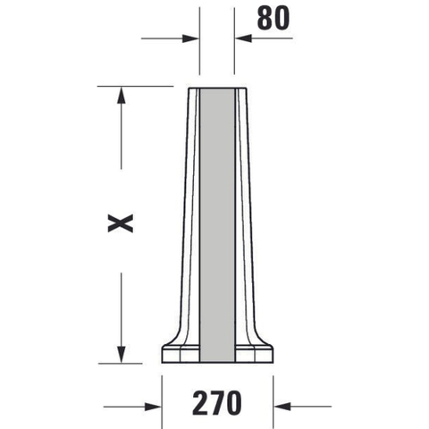 Duravit Serie 1930 Zuil - 270x675x260mm - wit 0295602
