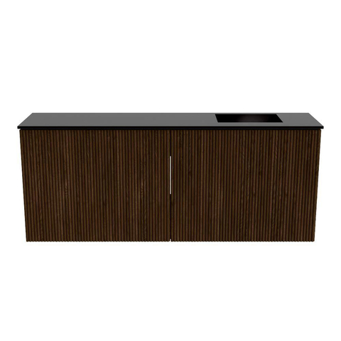 Mondiaz JOYA 100cm meuble de salle de bains WC - couleur Walnut - Vasque FAYE position Droite 1 trou de robinet couleur Urban. SW1421335