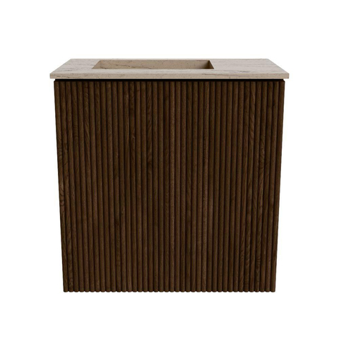 Mondiaz JOYA-DLUX Meuble de toilette 40cm - couleur Walnut - Lavabo FAYE position Gauche 1 trou de robinet couleur Arena. SW1424316