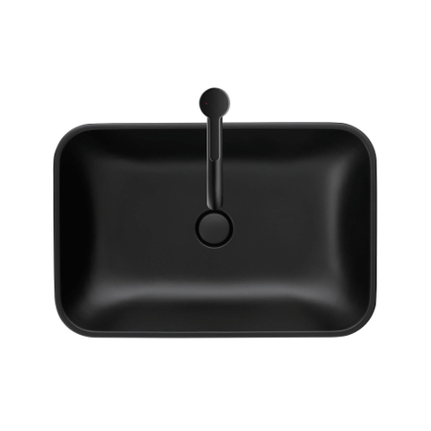 Duravit Happy D.2 Plus waskom rechthoekig - zonder kraangat - zonder overloop - 60x40cm - met keramische afdekkap - mat antraciet SW297026