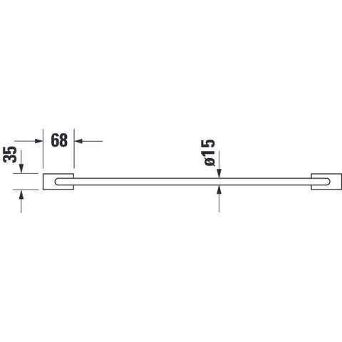 Duravit Karree Handdoekhouder - 70x668x35mm - hoogglans chroom SW55124
