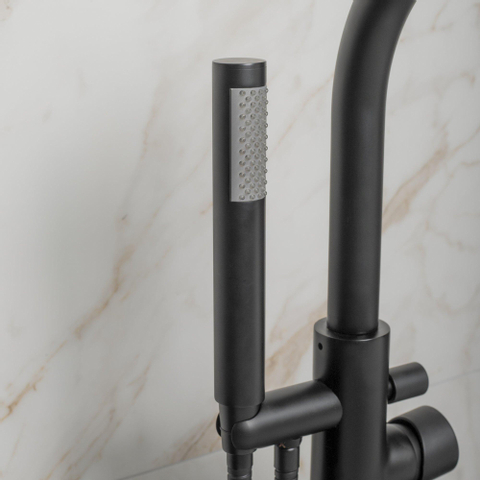Crosswater MPRO Badkraan - vrijstaand - met staafhanddouche - mat zwart SW209267