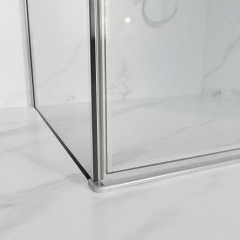 Fortifura Galeria Cabine de douche - 100x80cm - profilé - verre de sécurité - anti-calcaire - Chrome SW1224372