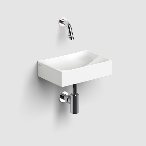 Clou Vale lave-mains en céramique lave-mains 28x19x7cm sans trou de robinetterie Blanc mat SW451447