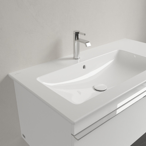 Villeroy & Boch Venticello Lavabo pour meuble avec lavabo gauche 100x50cm avec 1 trou pour robinetterie (et 2 trous perçables) avec trop plein blanc 1025126