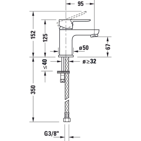 Duravit A.1 Wastafelmengkraan - met waste - s-size - hoogglans chroom SW420664