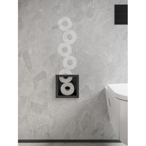 Hansgrohe XtraStoris Original Toiletrolhouder - voorraad 6 rollen - mat zwart SW1590294