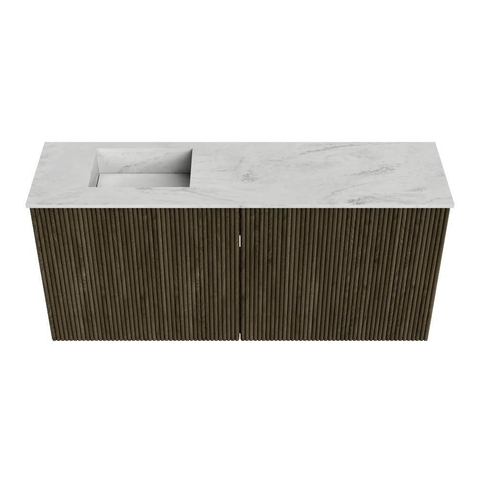 Mondiaz JOYA-DLUX 90cm toiletmeubel - kleur Shadow - Wastafel FAYE positie Links Zonder kraangat kleur Opalo. SW1422930