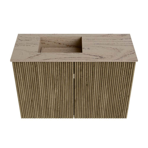 Mondiaz JOYA-DLUX 60cm toiletmeubel - kleur Dusk - Wastafel FAYE positie Links 1 kraangat kleur Arena. SW1425729