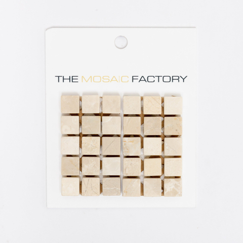 ÉCHANTILLON The Mosaic Factory Natural Stone carreau mosaïque 1.5x1.5x0.6cm pour mur et sol pour intérieur et extérieur marbre botticino Anticato SW862194