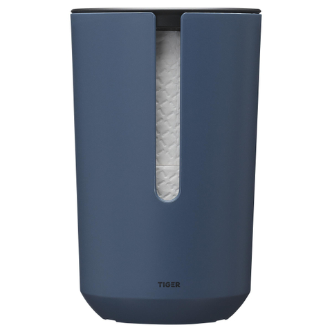 Tiger Tess Reserverolhouder met deksel vrijstaand Blauw Zwart SW877637
