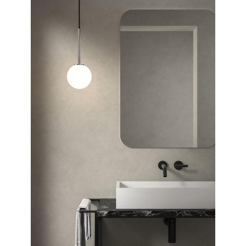 Astro Tacoma Pendant Suspension - 230V - IP44 - bulbeux - verre blanc - chrome SW1565530