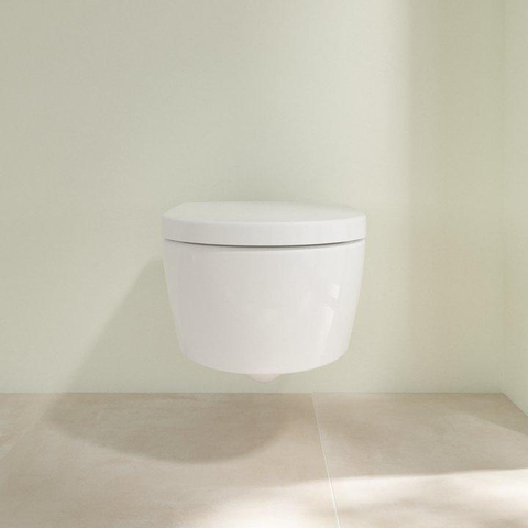 Villeroy & Boch Avento Pack WC 37x31.5cm - direchtflush - à fond creux - avec réservoir encastrable - plaque de commande acier mat - Stone White CeramicPlus SW956271