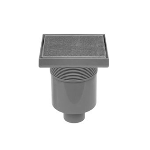 Easy Drain Aqua Quattro Tegel vloerput met ABS afwerkdeel/RVS betegelbaar rooster en onderuitloop 15x15cm inbouwdiepte 117 155mm waterslot 50mm TWEEDEKANS OUT8840