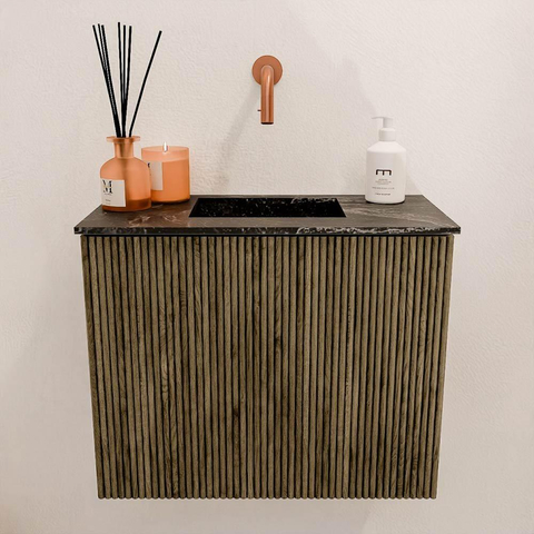 Mondiaz JOYA-DLUX 50cm toiletmeubel - kleur Dusk - Wastafel FAYE positie Midden Zonder kraangat kleur Lava. SW1423224