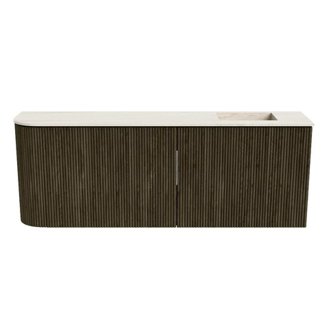 Mondiaz JOYA-DLUX 111.6cm toiletmeubel - ronding links kleur Shadow - Wastafel FAYE positie Rechts Zonder kraangat kleur Meli. SW1424927