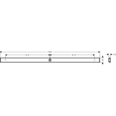 Hansgrohe Wallstoris Wandelement - 70x3.3x1.2cm - mat zwart SW651522
