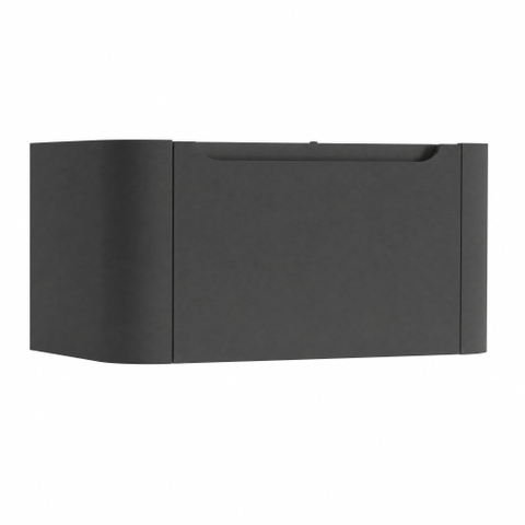 H&R badmeubelen Juice Meuble sous vasque - 80x45x40cm - angles arrondis - 1 tiroir - poignée intégrée - dark blue mat SW867512