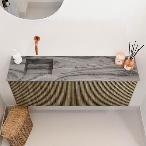 Mondiaz JOYA-DLUX 100cm meuble de toilette - couleur Dusk - Vasque FAYE position Gauche Sans trou de robinet couleur Sombra. SW1426148