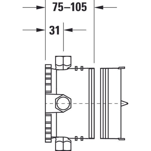 Duravit Universal Basiselement - 1 greeps wastafelmengkraan inb - 164x164x105mm - wit SW527827