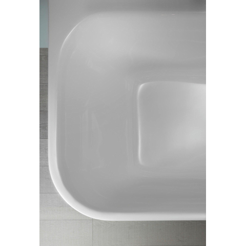Duravit Happy D.2 Bad half - vrijstaand - 180x80cm - back-to-wall - wit mat antraciet SW297022