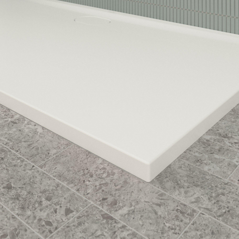 Villeroy & Boch Ecora douchebak - 170x90x3.5cm - afvoer lange zijde - stone white (wit) SW1559015