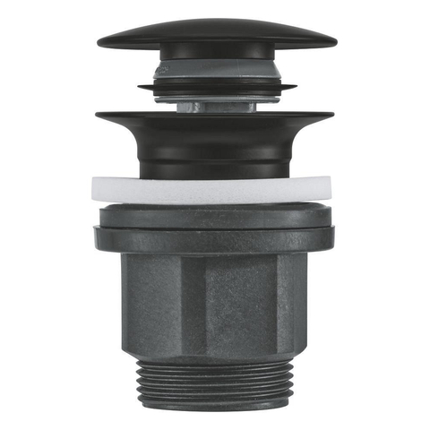 Grohe Waste Set - diameter 63mm - push open - matte black (mat zwart) SW1077334